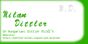 milan dittler business card